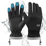viyawise Winterhandschuhe für Herren und Damen, Thermo-Handschuhe für kaltes Wetter, Touchscreen-Handschuhe, winddicht, wasserdicht, Ski-, Snowboard-Handschuhe mit Griff, reflektierend, für Fahren