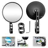 KQWVZ Motorrad Spiegel, 2 Stück Runde Lenkerendenspiegel, 360° Drehung Und 146° Lenkerspiegel Mit Zwei 22mm Spiegel Halterungen, Kompatibal Mit Die Meisten Motorradmarken, Streetbikes, Atvs