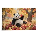 EMYXPAQM Panda Leinwandbilder Wandbild Auf Leinwand Modern Deko Zimmer Für Wohnzimmer Schlafzimmer Geschenkidee 08x12inch(20x30cm)