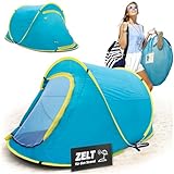 STREND PRO Pop-Up Zelt 220x120x95 cm – Campingzelt Wasserdicht, Fun Camp Zelt, UV-Schutz, Strand Zelt Tragbar für Camping, Festival Zelt & Garten Zelt