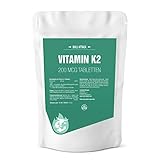 BULL ATTACK Vitamin K2 Tabletten Hochdosiert - 500 vegane Tabletten a 200mcg natürliches, reines MK7 All-trans Menaqinon-7 mit hoher Bioverfügbarkeit - Menachion-7