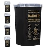 Baluue 5 Stück Teiliges Scharfes Rot Kleine Medizinische Nadelentsorgungsbox mit Sicherem Klappdeckel Langlebiger Kunststoffbehälter für Tattoo nadeln Tragbar für Zuhause und Unterwegs