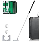 Uadme Putter Golf, Golfschläger, Golf Büro Set, mit Alu-Putter, Torständer aus Holz, Gummibällen und PVC-Tragetasche, für Indoor oder Outdoor Golftraining