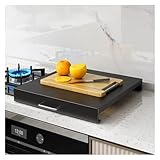 LINGDSWULING Gasherd-abdeckplatte Küchenarbeitsplatte Praktische Hohe Tragfähigkeit Aufbewahrungsregal Arbeitsplatten Herde Kompatibel Elektroherden Backöfen(Gray,30x40x5cm(12x16x2in))