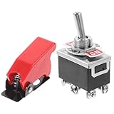 ETHZZLE Robuster Kippschalter ON/OFF/ON 12V DPDT Mit Rotem Schutzdeckel Für Auto LKW Und Boot Hochleistungs Toggle Switch Für Vielseitige Anwendungen