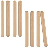 CHEUKYIU 8 Stücke 20cm Klanghölzer Klangholz Instrument Rhythmusstöcke Set Klangstäbe Aus Holz für Schulen, Bands, Professionals or Beginners of all styles, Unpainted