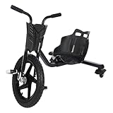 DSYOGX - Kinder Drift Scooter mit Pedale - 360° Drift Cart Tretroller für Kinder ab 6 Jahren - Verstellbares Längen 3-Rad Scooter Drift Trike, Bis zu 80kg/176.37lbs, Schwarz