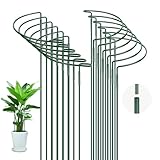 OFFCUP Pflanzenstützen, 12 Stück Pflanzenhalter Ringkäfig 30 * 60CM Staudenhalter Halbrund Metall Strauchstützen Blumenstütze für Gemüse, Tomaten, Pfingstrosen, Rosen, Hortensien, Topfpflanzen