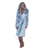 YIzdegg Winter Bademantel Warm Flauschiger - Damenbademantel Mit GüRtel NachtwäSche GroßE GrößEn Homewear Hausmantel Reisebademantel Flanell Morgenmantel Damen Fleece Kuschelanzug Damen Schlafanzug