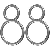 Bestlivings Dekoringe 4er Pack für Gardinen Querbehang in Silber matt, Drapieringe für Vorhänge, Dekoschals - Typ B