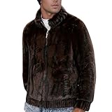 Generisch Kuscheljacke Herren Stehkragen Flauschig Plüschjacke Elegante Teddy Fleecejacke Gefüttert Übergangsjacke Warm Mantel Kurzmantel Winterjacke Dicker Plüschmantel Kunstlederjacke fur manner