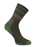 Eurosock Hike Light Fusion Striped Crew Wandersocken, Olive-S
