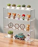 Acryl Vitrine 3-stöckiger Acrylkasten für Minifiguren zur Wandmontage, Durchsichtige Acrylvitrine mit zu Öffnender Tür, Staubdichtes Acrylregal für Sammlerstücke