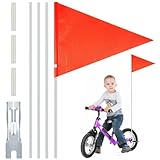 Jortmrd Fahrradfahne für Kinder 150 cm Fahrradwimpel Kinder Verstellbare Fahne Fahrrad Kinder Fahrrad Fahne Sicherheitswimpel für Hundeanhänger, Kinderfahrrad, Fahrradanhänger (Rot)