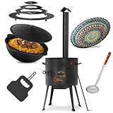 Ø36cm Uchag 2mm stahl Utschak-Ofen Adapter-Ringe Abzugsrohr 10L Kazan rund Kasan Utschag Feldküche Feuerstelle Campingofen Außenküche Eintopfofen Schaumkelle Grillfächer Orientalischer Teller