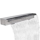 XAoSCd Wasserspiel Wasserfall Kaskade Pool Teich 90 cm Edelstahl Rechteckig Wasserwand Für Gartenteich Gabionenwand Bachlauf