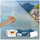 Blumtal Fensterfolie 90x200 cm Blickdicht & statisch haftend + Rakel - zuschneidbare Sichtschutzfolie Fenster + UV-Schutz - Milchglasfolie selbstklebend - Selbstklebende Milchglasfolie Frosted-Look