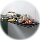 FLSXC Schwarzer klappbarer Wandtisch, perfekte Ergänzung für Garage und Schuppen/Heimbüro/Waschküche/Küche und Esszimmer, zusammenklappbare Werkbank (Farbe: A, Größe: 30 x 50 cm)