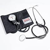 GIMA YTON Classic Aneroid-Blutdruckmessgerät mit Stethoskop, Nylonarmband mit Klettverschluss, latexfrei, manuelle Einstellung, Birne mit Chromventil