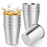 8 Stück Edelstahlbecher, 260ml Weinbecher Edelstahl, Camping Becher, Metallbecher, Weinbecher, Tragbare Tasse, Becher Edelstahl für Camping Party Geburtstage, Hochzeiten