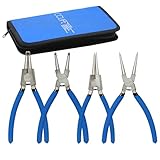 CCLIFE Sprengringzangen Seegeringzange Set 4tlg, 150mm Zange Gerade & Gebogen für Sicherungsring Innen/Außen