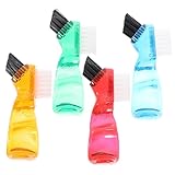 GALPADA 4Stücke Prothesenbürsten Reinigungsbürsten für Zahnersatz Ergonomisch und Tragbar Farben für Mundpflege und Unterwegs