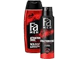 Fa Men 2in1 Körper & Haar Duschgel Attraction Force mit erfrischendem Duft von Bergamotte & Limette, 1x 250 ml & Fa Men Deodorant & Bodyspray Attraction Force,1x 150ml