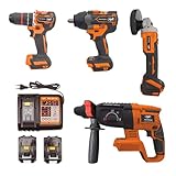 Elektrowerkzeug-Set PNI WK450 mit 18V 5,0Ah Akkus, Ladegerät inklusive