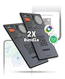 Rolling Square AirCard Pro Dual – Wallet Tracker Android und Apple Tracking Card Kompatibel mit Apple Find My und Google Android Find Hub, Schlüsselfinder mit Kabellosem Laden Gadgets Technik Grau 2X