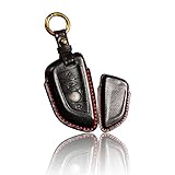 ontto Leder Autoschlüssel Hülle Cover Passt für BMW 2er 3er 4er 5er 6er 7er 8er X1 X2 X3 X4 X5 X6 Z3 G20 G11 G12 M5 F90 GT G32 Autofernbedienung Schlüsselanhänger Schutzhülle Schlüsseletui-A Schwarz