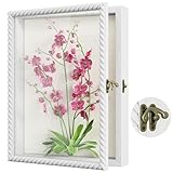 Alsonerbay Bilderrahmen Zum Befüllen 3d Bilderrahmen 28x35cm Drallform，Objektrahmen Schattenbox mit Glasscheibe Befüllbarer Bilderrahmen für Hochzeit Taufen Reisen Geburtstag Weiß