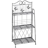 Outsunny 3-Etagen Pflanzregal klappbar Pflanzenständer für Außenbereich wie Balkon, Terrasse oder Garten Blumenregal Metall Blumenständer Blumentreppe Gartenregal Silbergrau