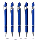 ENLACE Kugelschreiber Ergonomische Hochwertig Kugelschreiber Blau 5 Stück,Rutschfeste Griffzone Kuli Metall Kugelschreiber Set für Büro und Haushalt, Strichstärke 0,7 mm