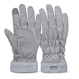 Liobelon Graue Skihandschuhe, wasserdichte Handschuhe, für Damen, Touchscreen-Snowboard-Handschuhe, Unisex, für Schnee, kaltes Wetter, Snowboard-Zubehör, Herren
