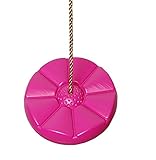 OTITU Tellerschaukel Kinderschaukel aus wetterfestem Kunststoff Garten Hängesitz - Kinder Outdoor Spielzeug - Hängesessel Hängematte Hängesitz Rosa