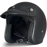 Yirunfa Retro-Jet-Helm mit ECE/DOT, Retro Motorrad Halbhelme Motorradhelm für Herren und Damen Jethelm Retro, Chopper Helm, Scooter-Helm, Offenem Helm, Moped Mofa-Helm, M~XXL