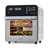 CUSIMAX Heißluftfritteuse Ofen 8 in 1 Air fryer Oven für Fritteuse Dehydrieren Rotisserie Backen Ölfrei, 1600W Minibackofen umluft für den Heimgebrauch, Spülmaschinenfest, Einschließlich Zubehör