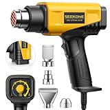 SEEKONE Heißluftfön 2000W Heißluftpistole mit einstellbarer Temperatur 50-600℃ Heißluftpistolen-Kit mit 1.5S Schnelles Aufheizen und Überlastschutz für DIY-Handwerk Entfernen von Farbe