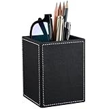 KINGFOM™ Klassisch Kunstleder Stifteköcher (Schwarz)