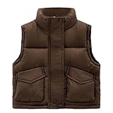 Englische Wachsjacke Damen Kinder Herbst und Winter Stehkragen Weste Jungen und Mädchen tragen Baby warme Weste Unter 3 Ohne Versandkosten (Coffee, 8-9 Years)
