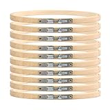 10 Stück 15cm Stickrahmen Bambus-Kreis runder aus Holz Stickerei Kreuzstich set Bambus-Kreis Stickerei Hoop Einstellbar Nähen Bambus Kreis Set Ring für DIY Kunst Handwerk Handliches Nähen 6 Zoll