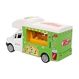 Supvox Realistisches Pizza Food Truck aus Kunststoff Pädagogisches Kochspielzeug Robustes Schiebbares Auto für Kleinkinder Fördert Kreativität und Hand Auge Koordination Beim Rollenspiel