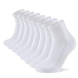 YORJOSOX 8 Paar Sneaker Socken Herren Baumwolle Quarters Sportsocken Atmungsaktives Mesh Quarter Laufsocken (DE/NL/SE/PL, Numerisch, 43, 46, Regular, Regular, Weiß 8 Paar)