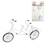 CREATIV DISCOUNT Miniatur-Tandem, 12 x 7cm, Weiss