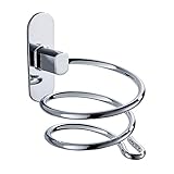 NOLITOY Wandmontierter Haartrockner Halter Edelstahl Fönhalter Für Das Badezimmer Ohne Bohren Praktisches Aufbewahrungregal Für Haartrockner Und Zubehör Silberfarben