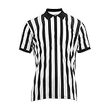 Aznever Schiedsrichter Trikot, Streifen-T-Shirt, Kuscheliges Kurzarmhemd Mit Kragen, Schweißableitendem Stoffmaterial, Maschinenwaschbar, Sportbekleidung Gestreiftes Shirt Für Damen Herren Erwachsene