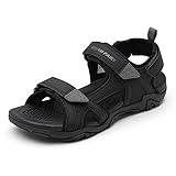 DREAM PAIRS Herren Sandalen Wandern Wasser Strand Sport Outdoor Sportliche Bogen Unterstützung Sommer Sandal,Size 44.5,Schwarz,SDSA228M