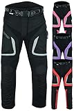 Texpeed Motorradhose Damen Mit Protektoren - Wasserdicht Motorroller Textil Für Sommer oder Winter - Zertifiziert Rüstung (EN 1621-1) Schwarz - XL Taille/Regulär Bein