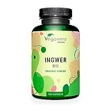 Bio Ingewer Kapseln Vegavero® | 650 mg mit hochwertigem Gingerol | 100% organic quality | Vegan & Ohne Zusätze | 120 Stück
