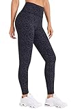 Enjoyoga Leggings Damen High Waist [mit Innentasche] -Blickdicht Sporthose Laufhose für Sport Yoga Gym -13(L-XL, Y -Schwarz Leopard)